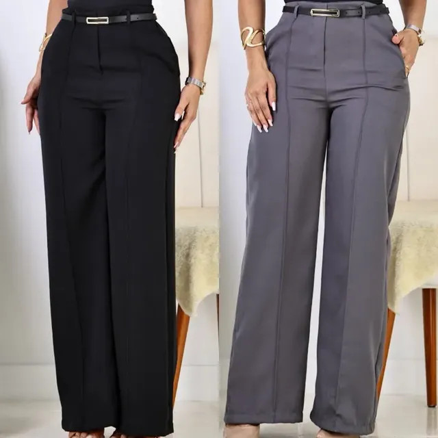 Kit 2 Calça Pantalona Feminina Alfaiataria Elegante C/ Cinto — avaliação prática