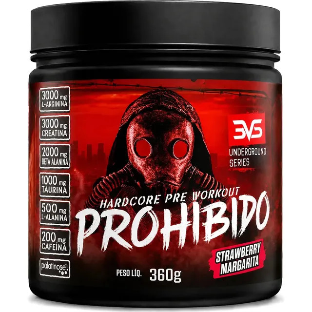Prohibido Pré Treino 360g (Strawberry Margarita) — Energia do Início ao Fim