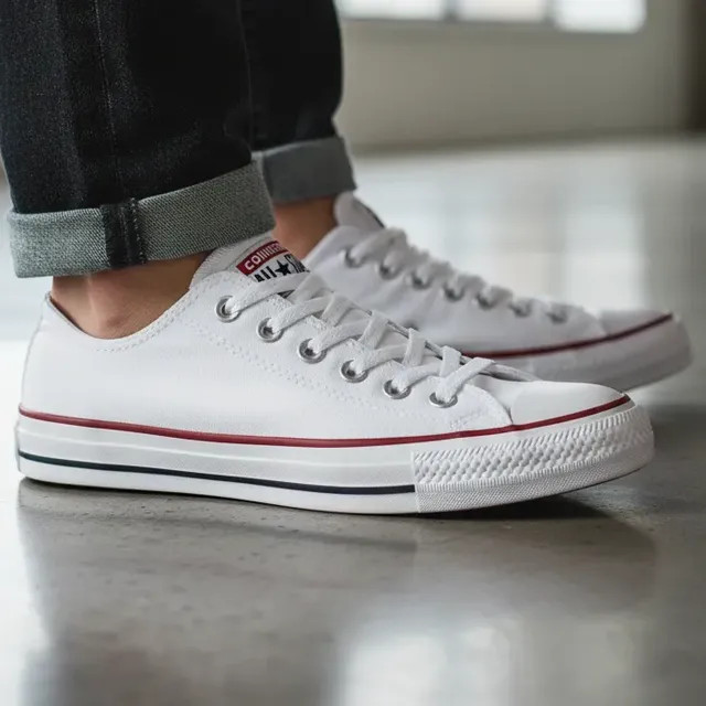 Review: Tênis Chuck Taylor Cano Curto All Star Converse Branco/branco/marinho Liso 35 BR