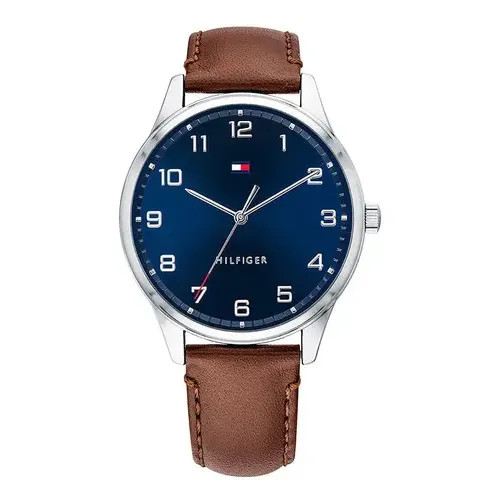 Relógio Tommy Hilfiger 1791659 — design em tons marrom, prateado e azul