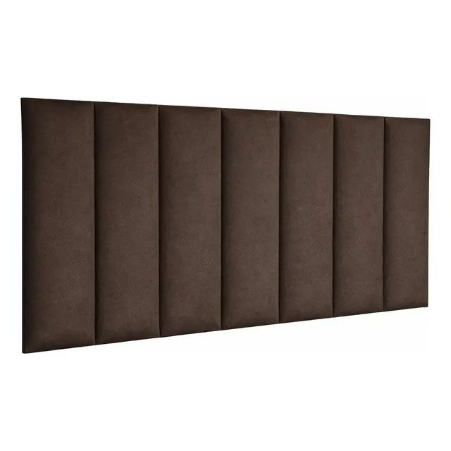 Cabeceira Modular Estofada em 7 Placas 45x20 Retangulares — Marrom para Cama Casal Padrão
