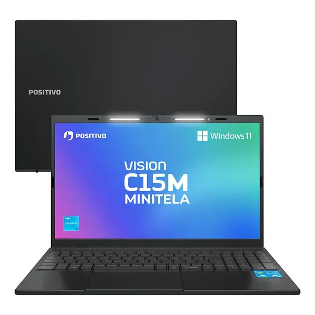 Notebook Positivo Vision C15M Minitela Celeron, 8GB, 128GB eMMC, Tela 15.6