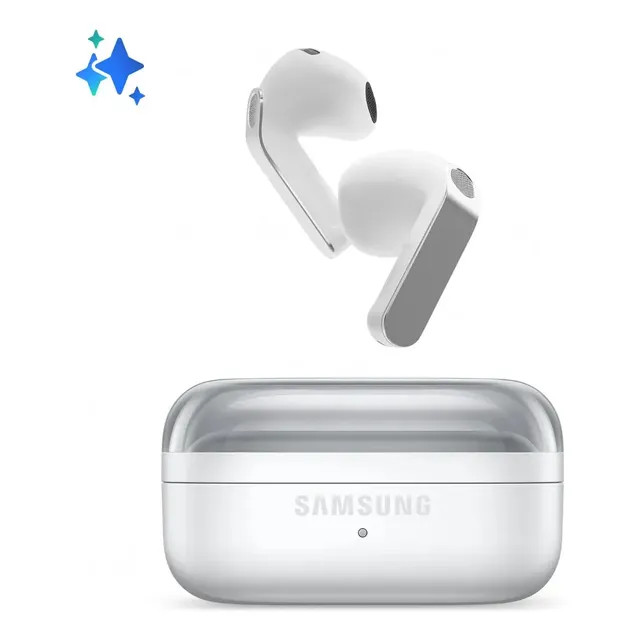 Samsung Galaxy Buds4 — fone de ouvido branco com Galaxy AI e Gemini