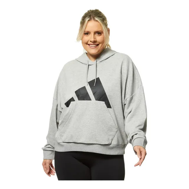 Moletom Feminino Big Logo French Terry Loose adidas M Cinza Liso