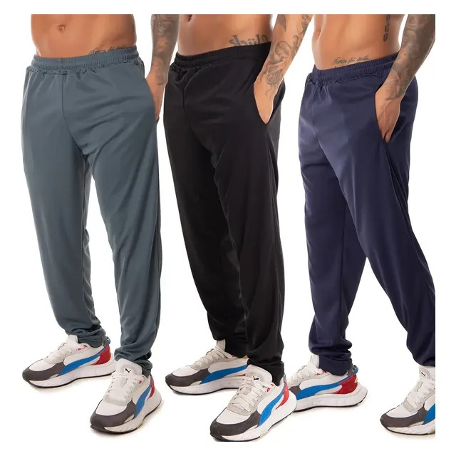 Kit 3 Calça Esportiva Elastano Academia Masculina Treino — Conforto e elasticidade para o treino