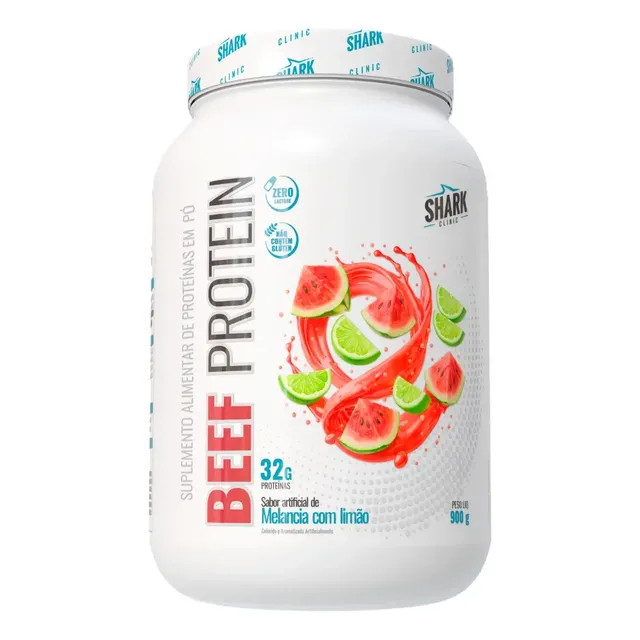 Proteína bovina isolada Shark Pro Whey Beef Zero Lac 900g — sabor Melancia com limão