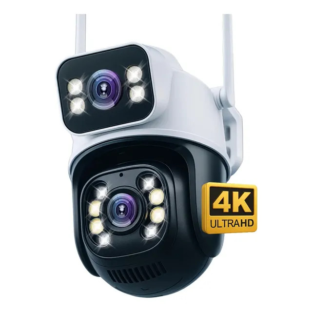 Câmera Segurança IP Externa Wifi A28 — 4K UHD, IP66 e Lentes Duplas