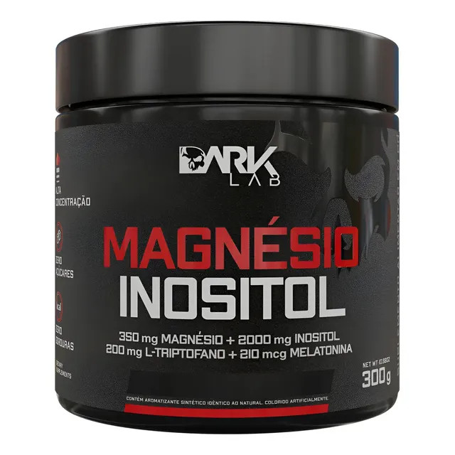 Magnésio e Inositol Taurina Melatonina 300g Dark Lab Maracujá — 50 Doses