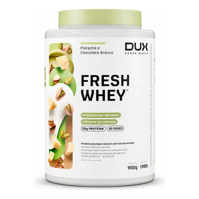 Proteína Dux Nutrition FreshWhey em pó sabor Pistache e Chocolate Branco (900g)