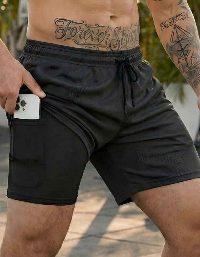 Kit 4 Shorts 2 Em 1 Duplo Dryfit Masculino