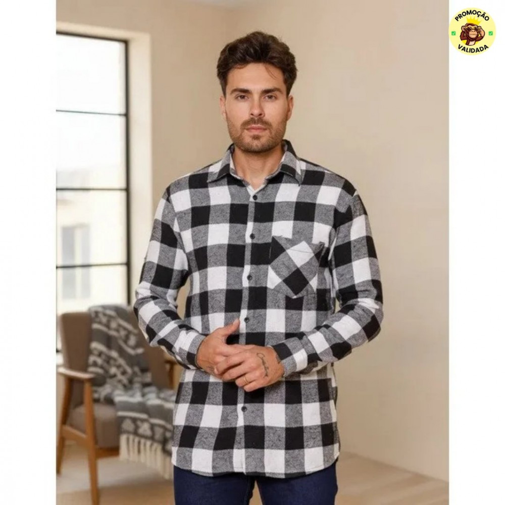 Camisa Xadrez Flanela Masculina Manga Longa Junina Ful