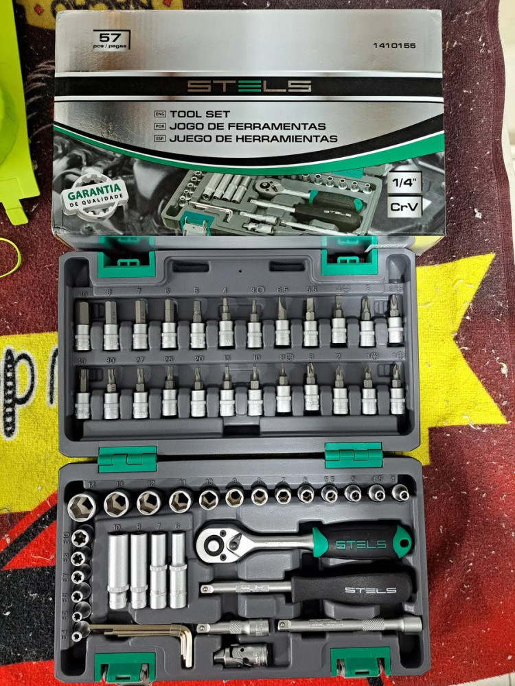 Soquete sextavado 1/4 57 peças Stels 1410155