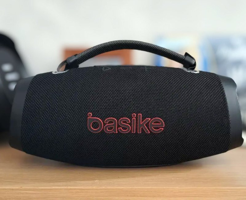 Caixa de Som Basike Estéreo Sem Fio, Boombox 120W, Bluetooth