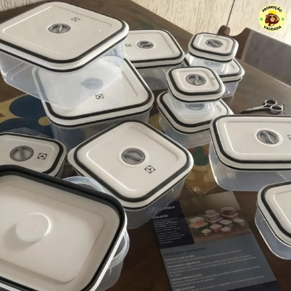 Kit com 12 Potes Hermeticos Electrolux