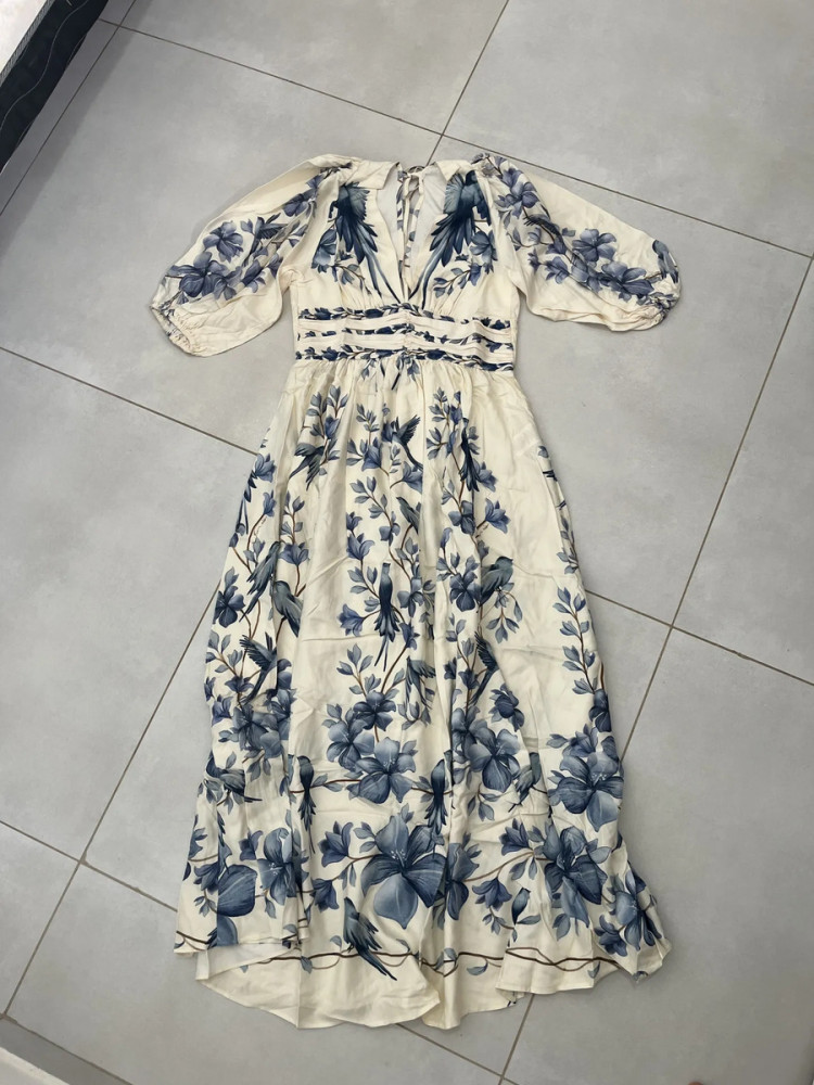 Vestido Longo Voo Em Flor Farm