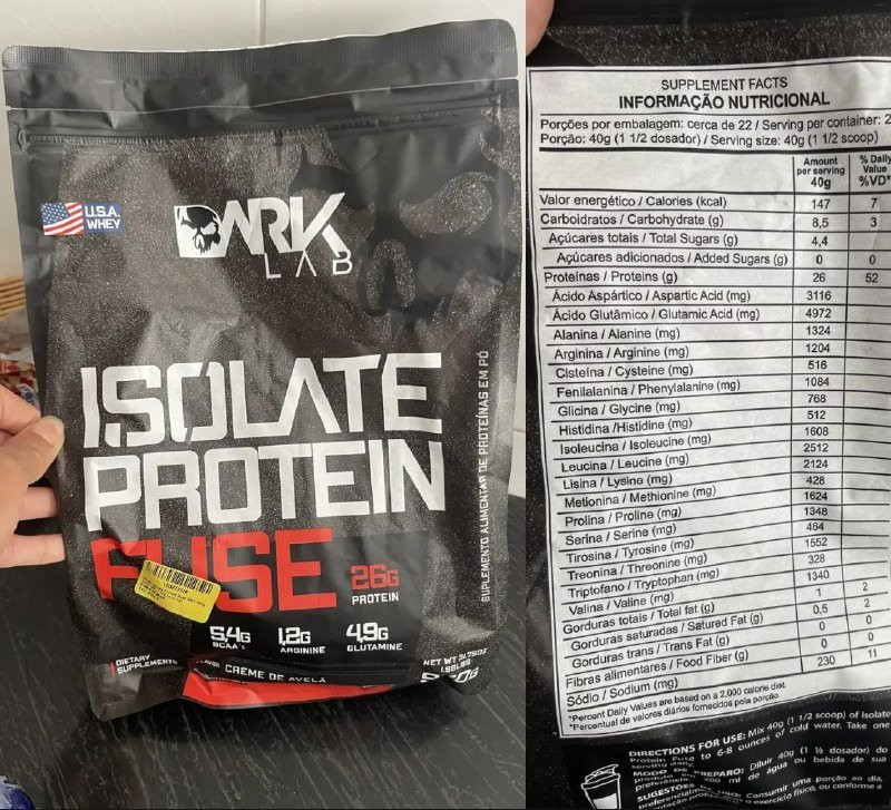Whey Isolate Protein Fuse Refil 900g Dark Lab