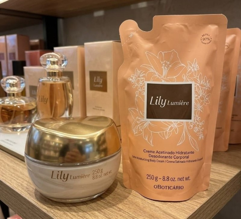 Kit Lily Lumière: Creme Hidratante Corporal 250g+ Refil 250g