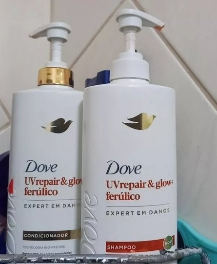 Kit Dove Shampoo e Condicionador 600ml  UV Repair