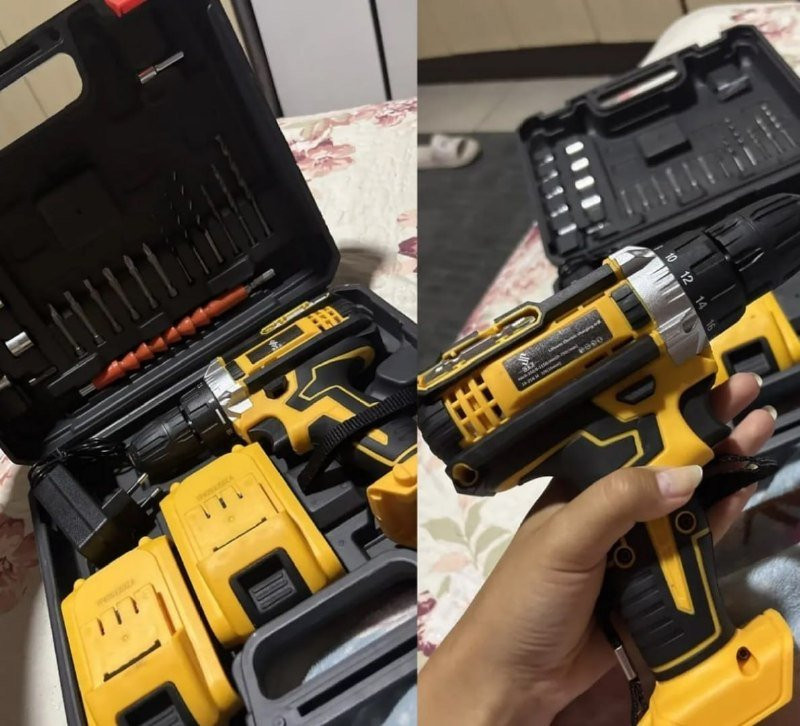 Parafusadeira Furadeira 48v Profissional 2 Baterias Sem Fio