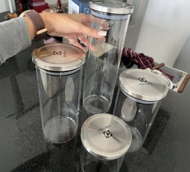 Kit Potes de Vidro Herméticos 4 Unidades