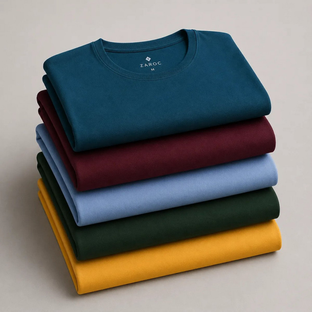 Kit 5 Camisetas Slim Masculinas Premium Coloridas