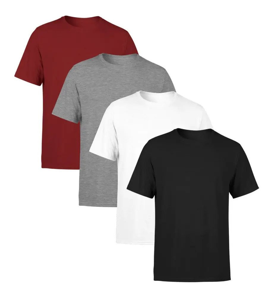 Kit 4 Camisetas Masculinas Lisa 100% Algodão