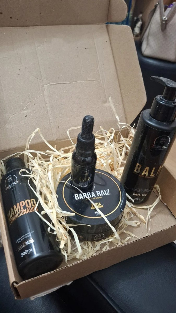 Kit Barba Óleo Shampoo Condicionador e Balm