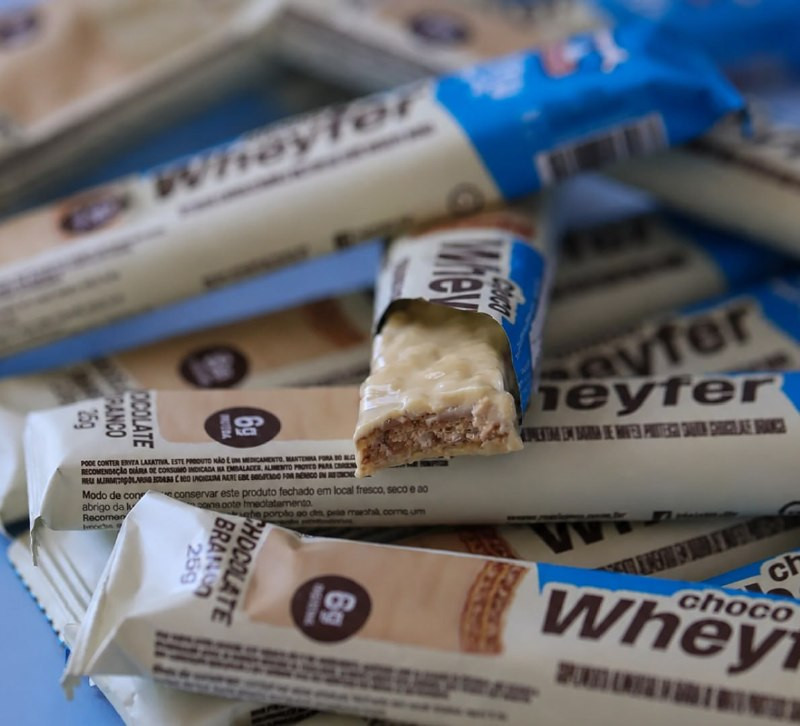 Proteína +mu Chocowheyfer Em Barra Sabor Chocolate Branco 12 Un