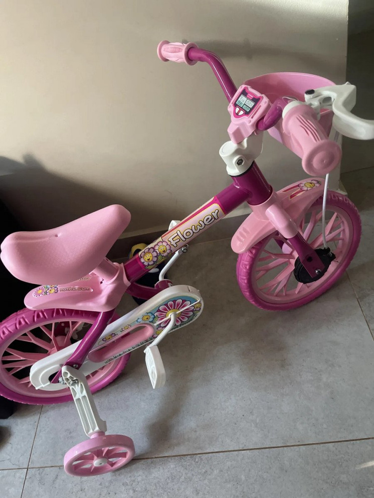 Bicicleta Infantil Menina Aro 12 Nathor Rosa
