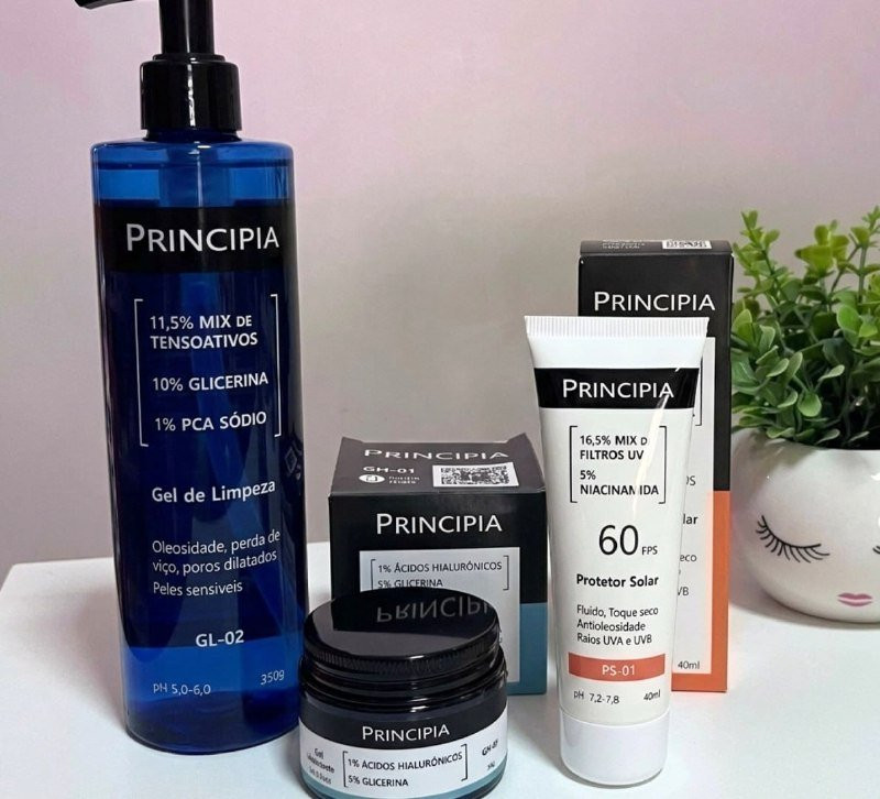 Kit Principia para Rotina de Skincare Pele Sensível com Protetor Solar FPS 60