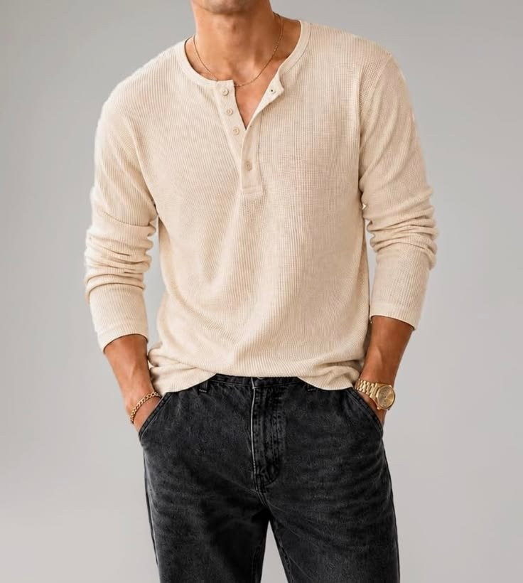 Camiseta Henley Slim Fit 5 Cores
