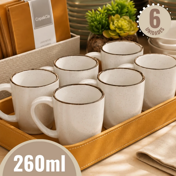 Jogo 6 Canecas Café Chá Ryo Maresia 260ml