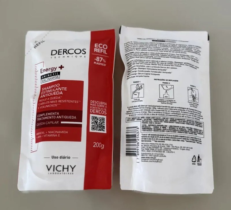 Refil Shampoo Antiqueda Estimulante com Aminexil Dercos Energy+ Vichy 200g