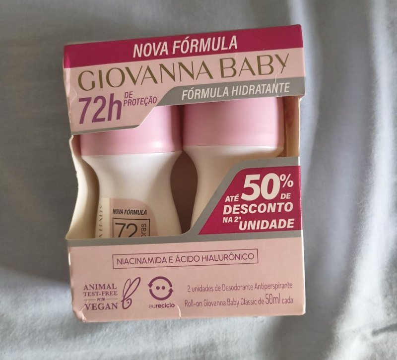Kit 2 Unid. Giovanna Baby Desodorante Roll On Classic 50Ml