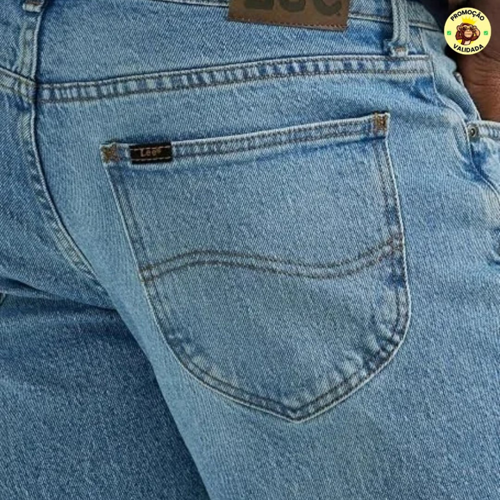 Calça jeans masculina lendária atlética afunilada