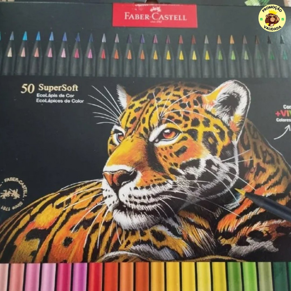 Faber-Castell Lápis De Cor Supersoft com 50 Cores