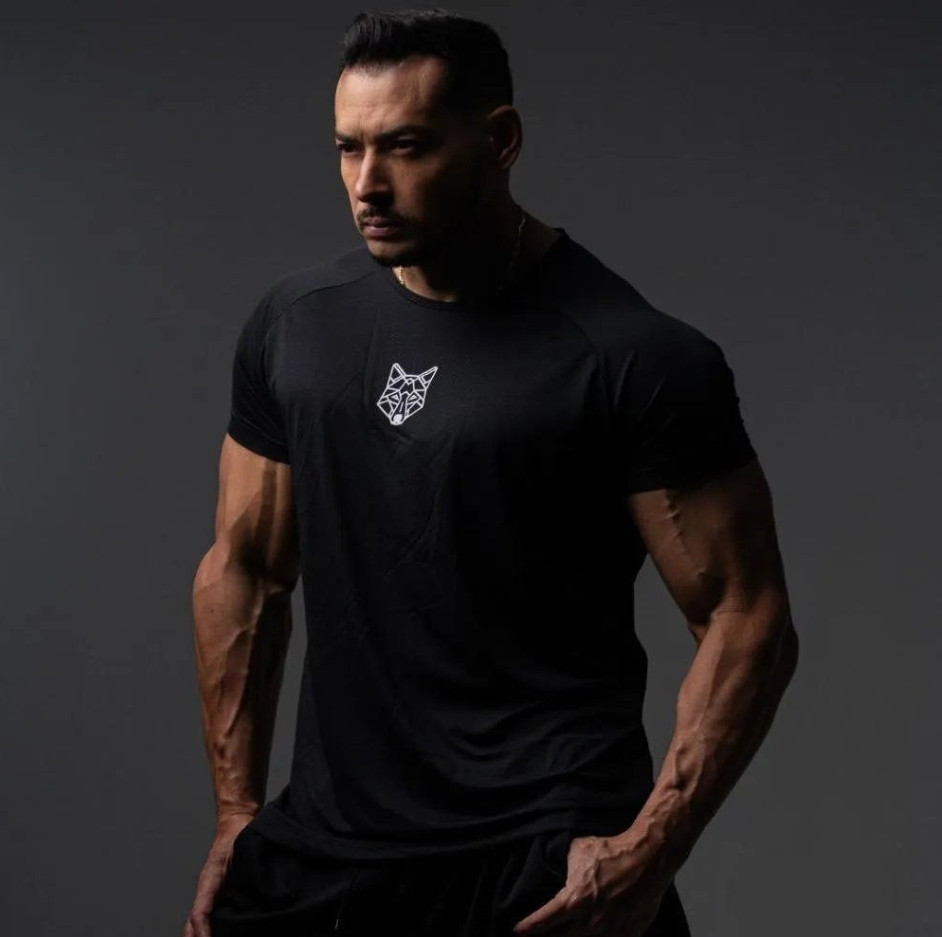 Kit Bermuda e Camiseta Lobo Dry Fitness Alpha Co