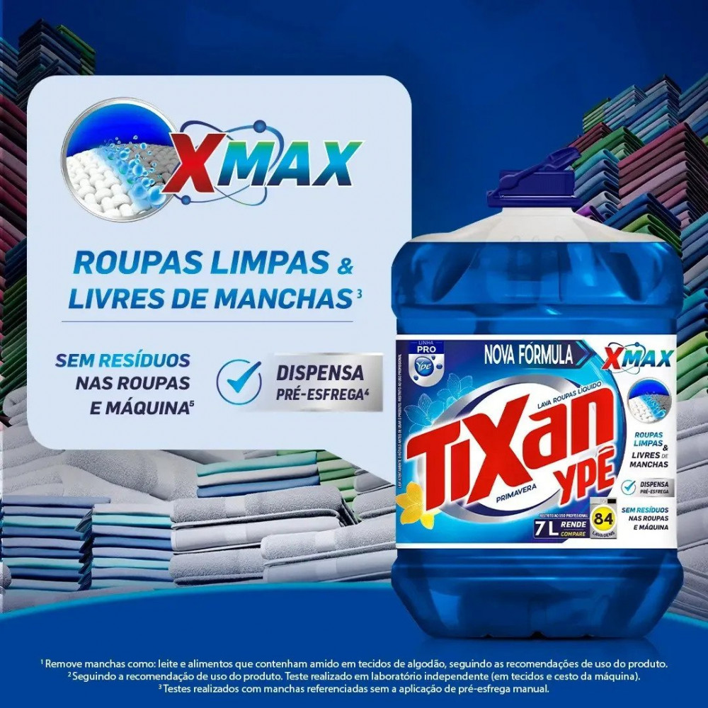 Lava Roupas Tixan Ypê Primavera 7L