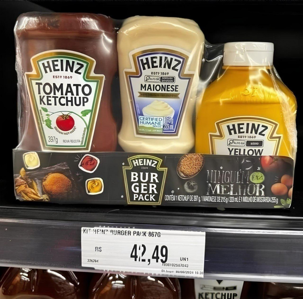 Heinz Pack Hamburguer Ketchup, Maionese e Mostarda