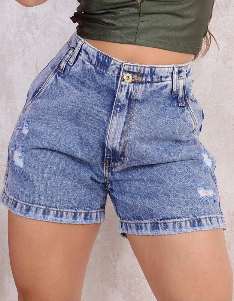 Short Mon 100% Boyfriend Cintura Alta Feminina