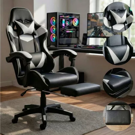 Cadeira Gamer Ergonômica Reclinável com Rodinha