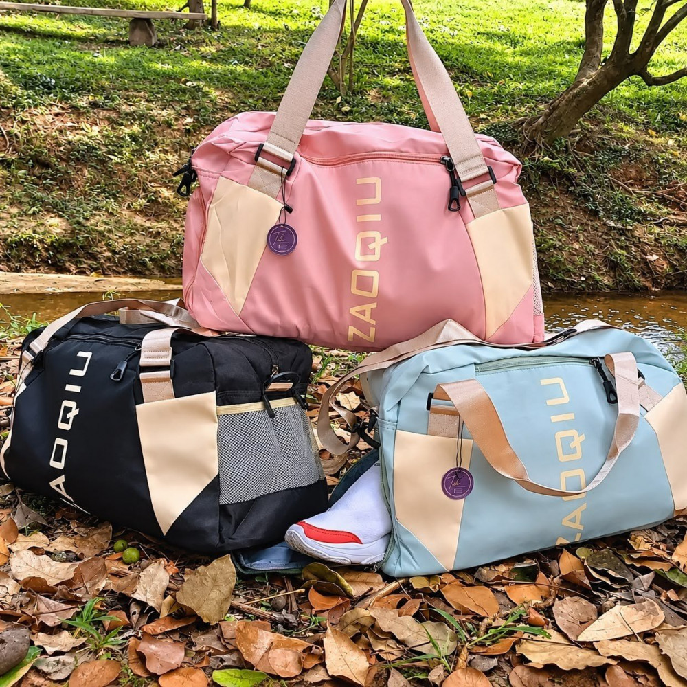Bolsa de Viagem de Mão Preta Bordo e Academia