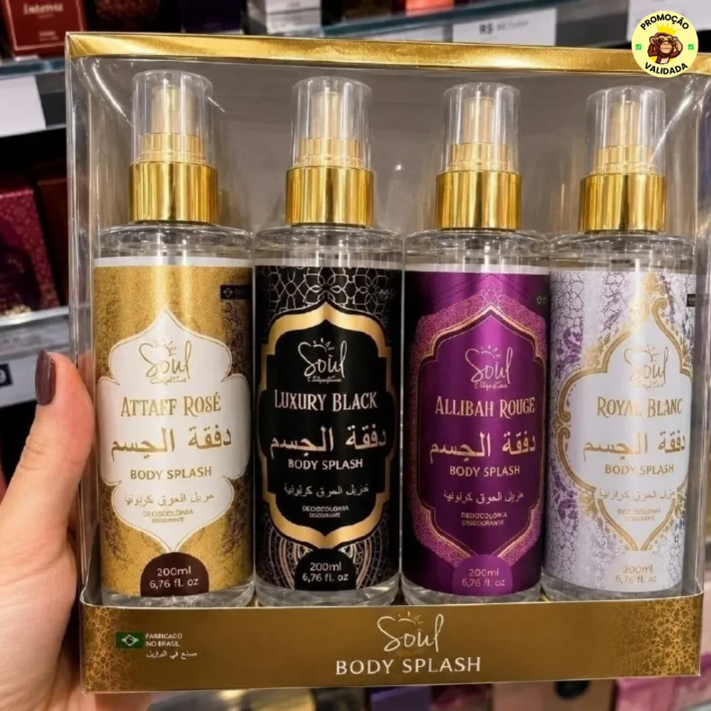 Kit com 4 Body Splash Arabe 200ml Feminino