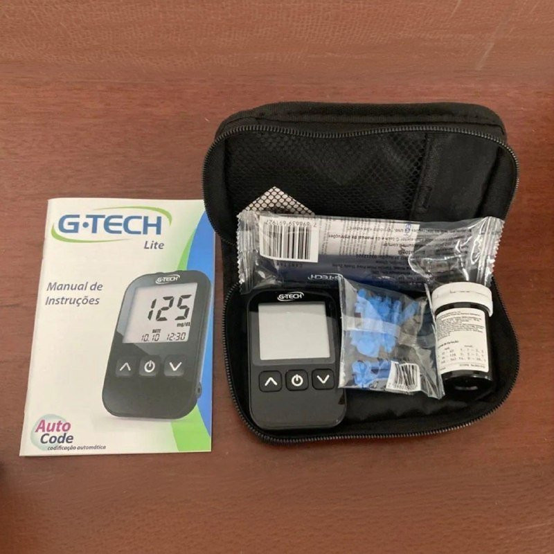 Kit Medidor de Glicose G-Tech Free com Lancetador e 10 Tiras
