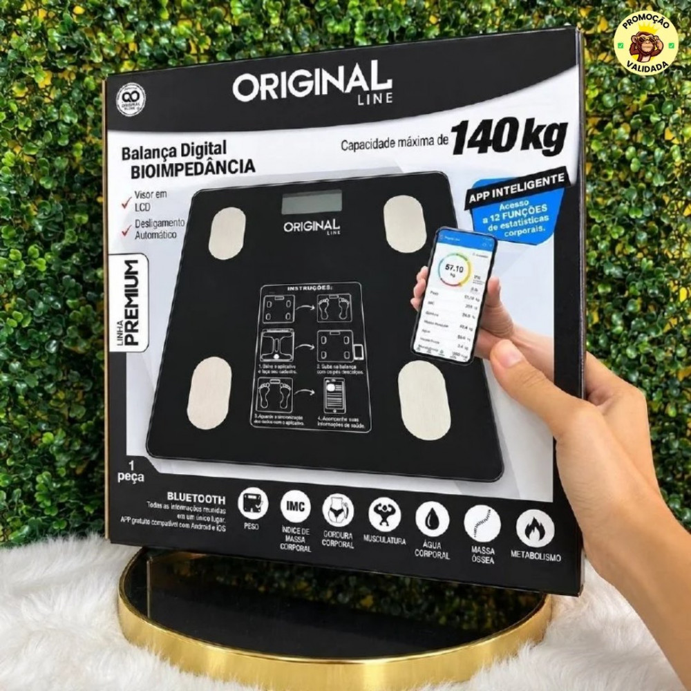 Balança Digital Corporal Bioimpedância Pholex
