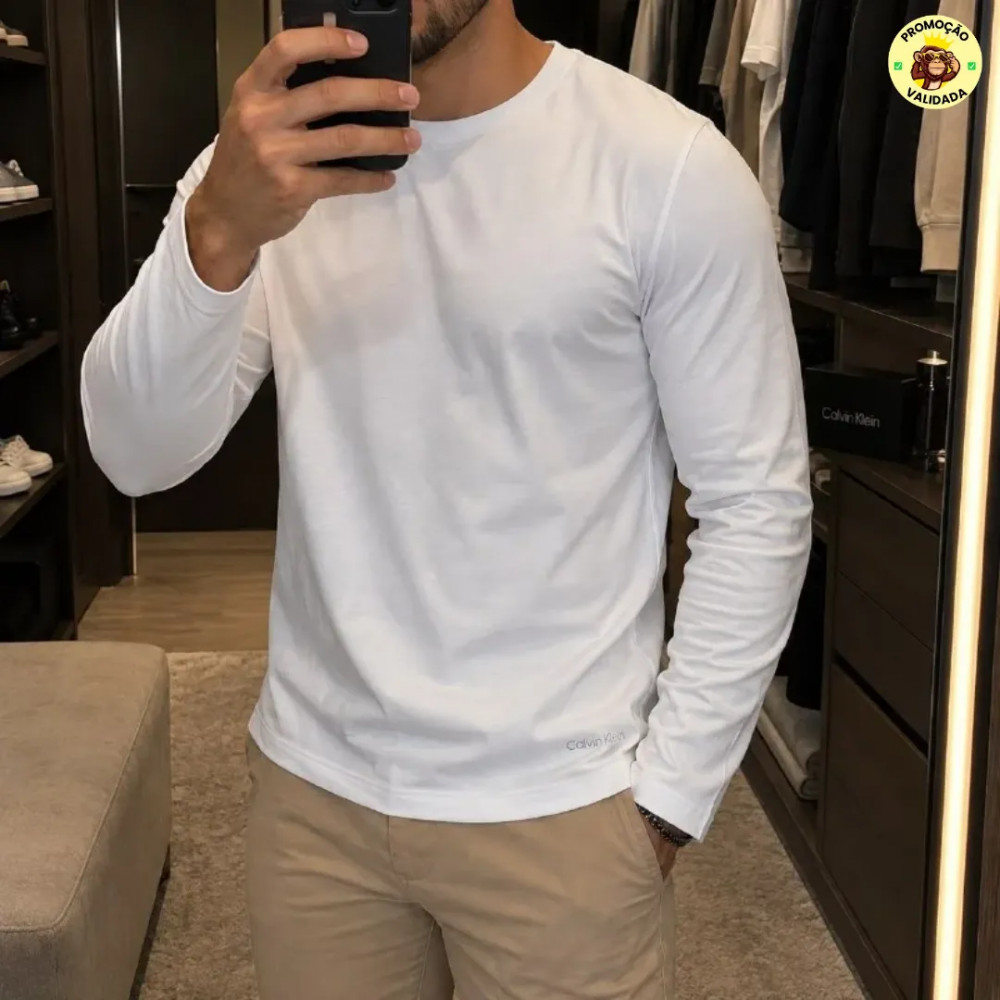 MANGA LONGA CK KIT COM 2 CAMISETAS CALVIN KLEIN