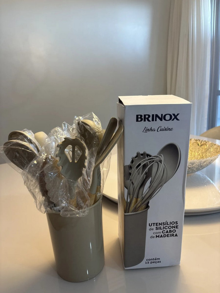 Kit Silicone Panelas Brinox 12 Peças Madeira