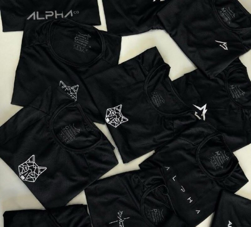 Kit 5 Camisetas Dry All Black Alpha