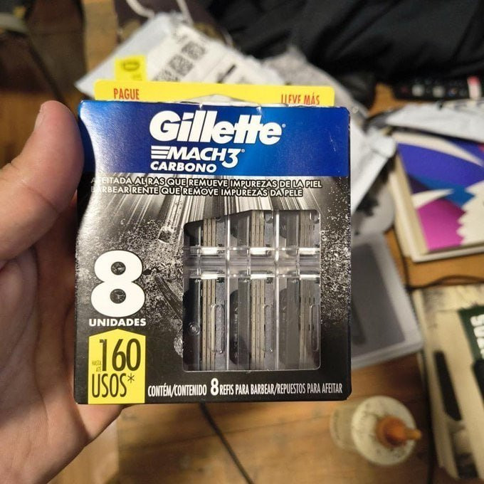 Gillette Mach3 Carbono Carga para Aparelho de Barbear - 8 Unidades