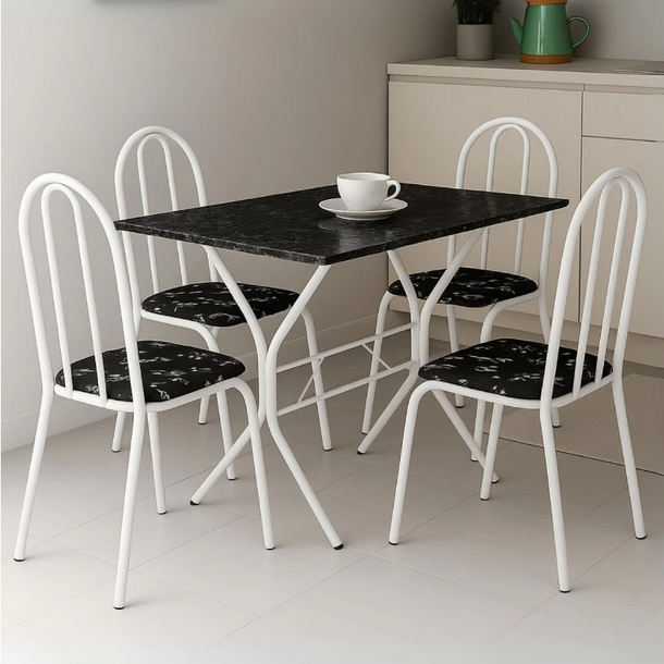 Mesa Jantar 4 Lugares Cadeiras Retangular